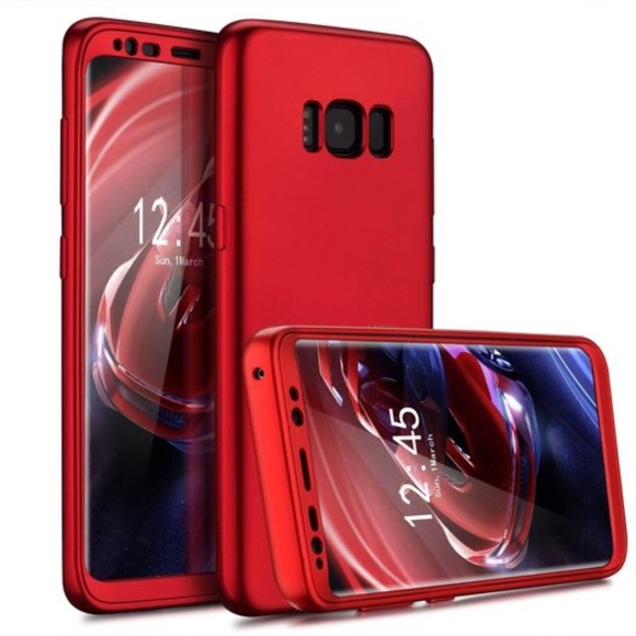 Samsung Galaxy S8 Phone Case Protective Cover Metallic Red - Picture 3 of 3